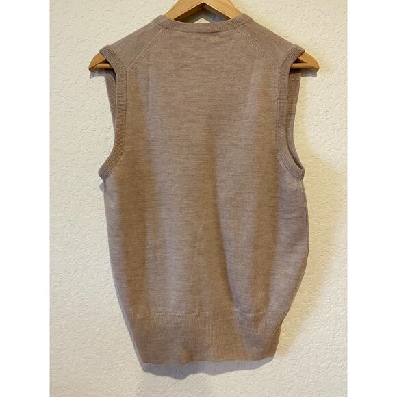 Vintage Byford English 100% Wool Vest Beige Men's Sz S Slim Preppy Academic Y2K - Picture 4 of 7